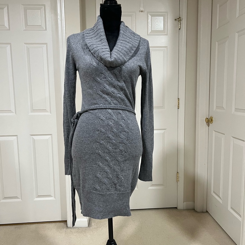 Costa Blanca Charcoal Cowl Neck Sweater Dress